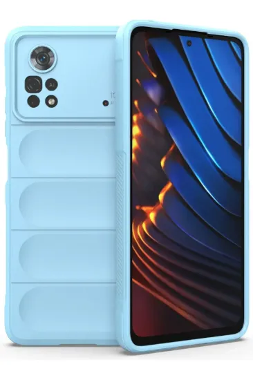 Newface Xiaomi Poco X4 Pro 5G Kılıf Optimum Silikon - Sky Blue resmi
