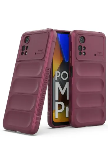 Newface Xiaomi Poco M4 Pro 4G Kılıf Optimum Silikon - Bordo resmi