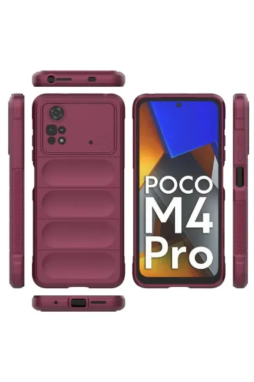 Newface Xiaomi Poco M4 Pro 4G Kılıf Optimum Silikon - Bordo resmi