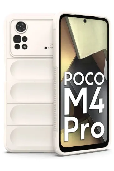 Newface Xiaomi Poco M4 Pro 4G Kılıf Optimum Silikon - Krem resmi