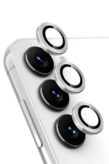 Newface Samsung Galaxy A25 5G Valdez Metal Kamera Lens - Gümüş resmi