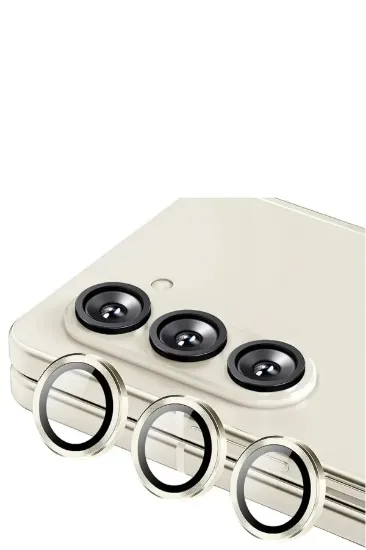 Newface Samsung Galaxy Z Fold 5 Valdez Metal Kamera Lens - Krem resmi