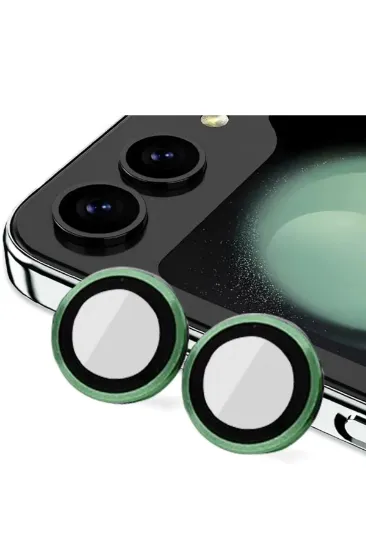 Newface Samsung Galaxy Z Flip 5 Valdez Metal Kamera Lens - Koyu Yeşil resmi