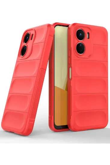 Newface Vivo Y16 Kılıf Optimum Silikon - Kırmızı resmi
