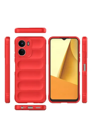 Newface Vivo Y16 Kılıf Optimum Silikon - Kırmızı resmi