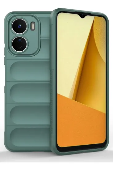 Newface Vivo Y16 Kılıf Optimum Silikon - Koyu Yeşil resmi