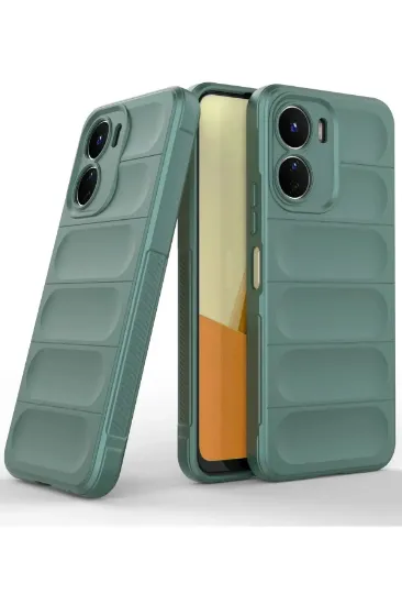 Newface Vivo Y16 Kılıf Optimum Silikon - Koyu Yeşil resmi