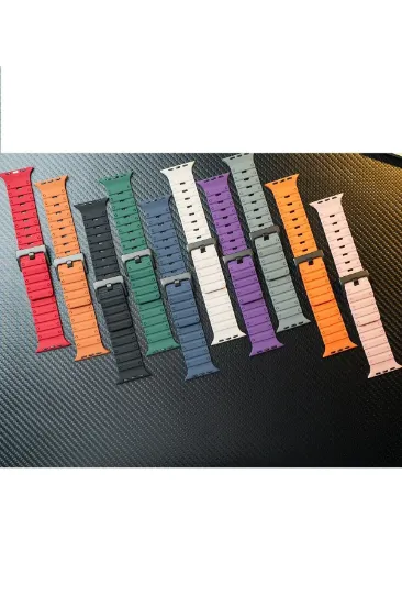 Newface Apple Watch 42mm Magnus Mıknatıslı Silikon Kordon - Siyah resmi