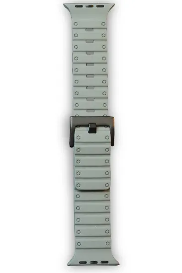 Newface Apple Watch 42mm Magnus Mıknatıslı Silikon Kordon - Gri resmi