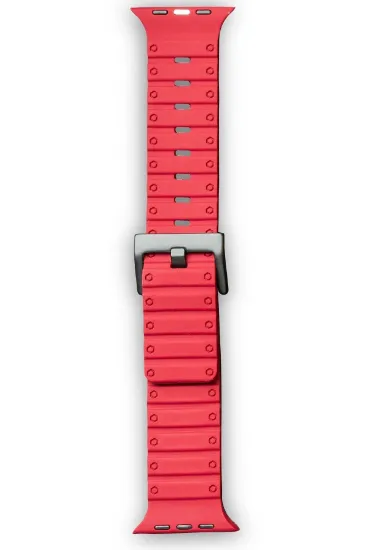 Newface Apple Watch 42mm Magnus Mıknatıslı Silikon Kordon - Kırmızı resmi