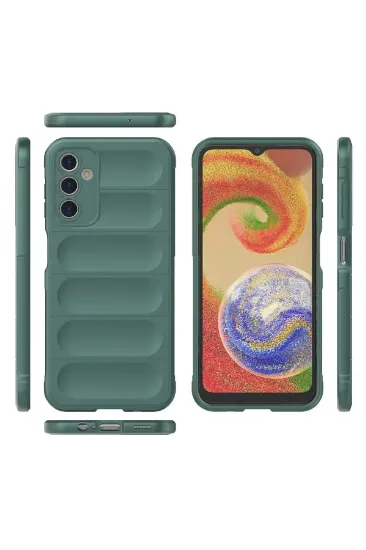 Newface Samsung Galaxy A14 4G Kılıf Optimum Silikon - Koyu Yeşil resmi