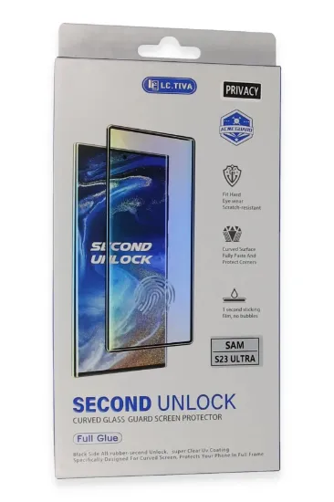 Newface Samsung Galaxy S23 Ultra Durable Full Glue Curved Hayalet Cam resmi