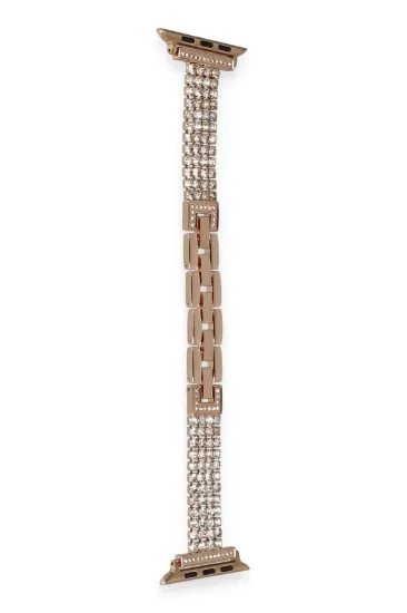 Newface Apple Watch 38mm Live Taşlı Kordon - Rose Gold resmi