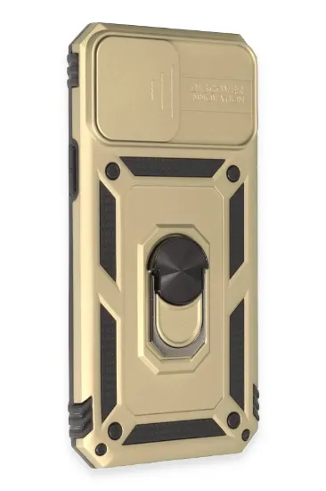 Newface iPhone 12 Pro Max Kılıf Pars Lens Yüzüklü Silikon - Gold resmi