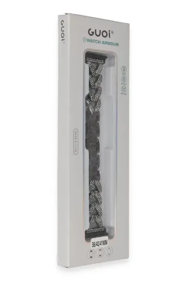 Newface Apple Watch 38mm Node Taşlı Kordon - Siyah resmi