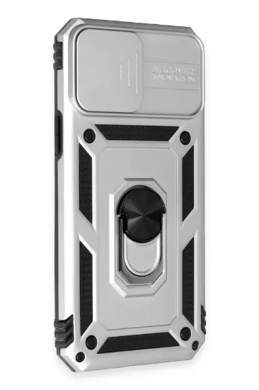 Newface iPhone 12 Pro Max Kılıf Pars Lens Yüzüklü Silikon - Gümüş resmi