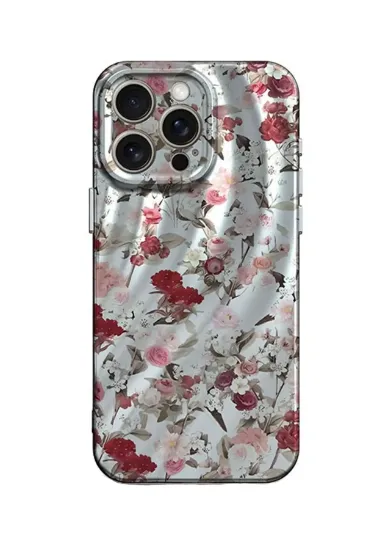 Newface iPhone 13 Pro Max Kılıf Crew Desenli Kapak - Çiçek resmi
