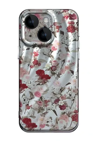 Newface iPhone 15 Kılıf Crew Desenli Kapak - Çiçek resmi