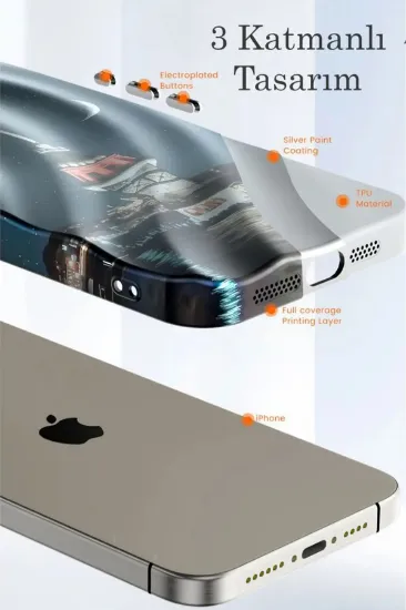Newface iPhone 15 Kılıf Crew Desenli Kapak - Çiçek resmi