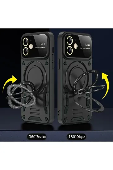 Newface iPhone 11 Kılıf Joy Lens Standlı Kapak - Lacivert resmi