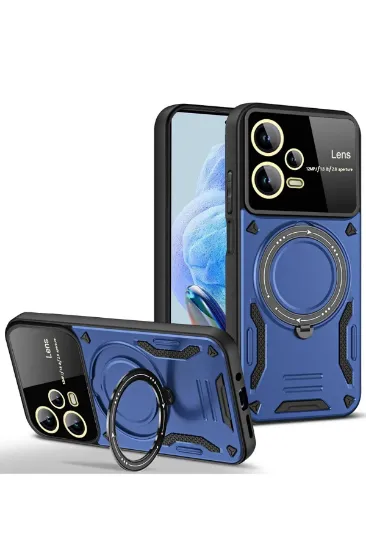 Newface Xiaomi Redmi Note 12 Pro 5G Kılıf Joy Lens Standlı Kapak - Lacivert resmi