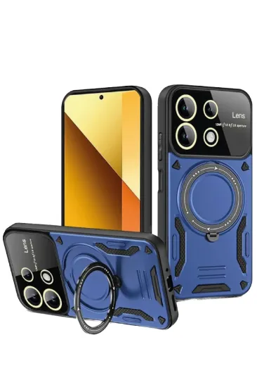 Newface Xiaomi Redmi Note 13 4G Kılıf Joy Lens Standlı Kapak - Lacivert resmi