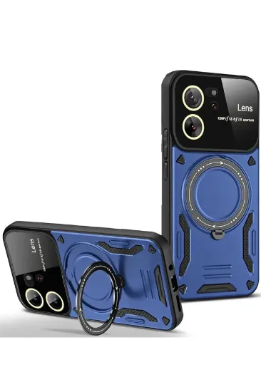Newface Xiaomi Mi 13T Pro Kılıf Joy Lens Standlı Kapak - Lacivert resmi