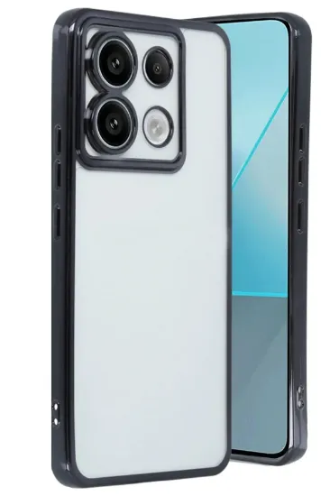 Newface Xiaomi Poco X6 Kılıf Razer Lensli Silikon - Siyah resmi