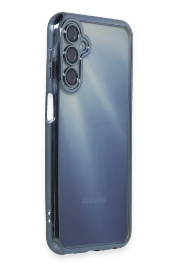 Newface Samsung Galaxy A55 5G Kılıf Razer Lensli Silikon - Sierra Blue resmi