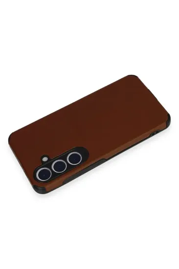 Newface Samsung Galaxy S24 Kılıf Loop Deri Silikon - Kahverengi resmi
