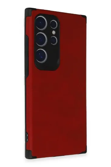 Newface Samsung Galaxy S24 Ultra Kılıf Loop Deri Silikon - Kırmızı resmi