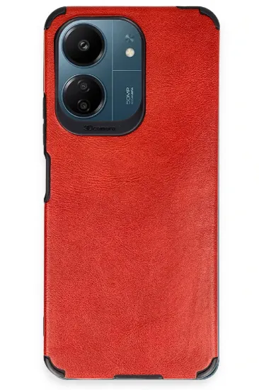 Newface Xiaomi Redmi 13C Kılıf Loop Deri Silikon - Kırmızı resmi