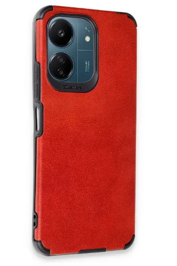 Newface Xiaomi Redmi 13C Kılıf Loop Deri Silikon - Kırmızı resmi