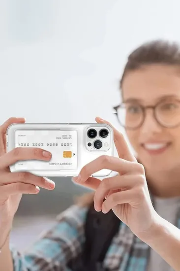 Newface iPhone 15 Kılıf Kart Şeffaf Silikon - Şeffaf resmi