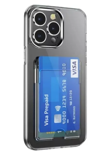 Newface iPhone 15 Pro Max Kılıf Kart Şeffaf Silikon - Şeffaf resmi