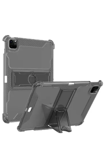 Newface iPad 2022 10.9 (10.nesil) Kılıf Anti Şeffaf Standlı Tablet Silikon - Siyah resmi