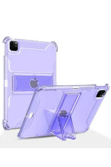 Newface iPad 2022 10.9 (10.nesil) Kılıf Anti Şeffaf Standlı Tablet Silikon - Lila resmi