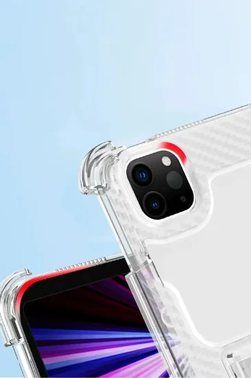 Newface iPad Mini 6 Kılıf Anti Şeffaf Standlı Tablet Silikon - Siyah resmi