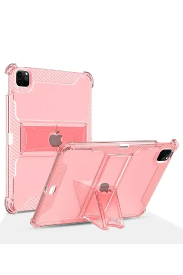 Newface iPad Mini 6 Kılıf Anti Şeffaf Standlı Tablet Silikon - Pembe resmi