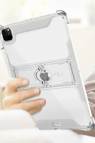 Newface iPad Mini 6 Kılıf Anti Şeffaf Standlı Tablet Silikon - Mavi resmi