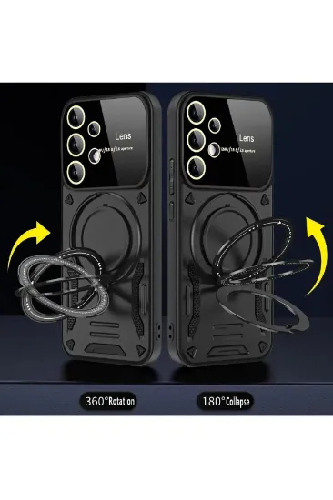 Newface Samsung Galaxy S25 Ultra Kılıf Joy Lens Standlı Kapak - Mor resmi