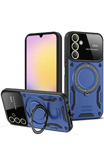 Newface Samsung Galaxy A26 Kılıf Joy Lens Standlı Kapak - Lacivert resmi