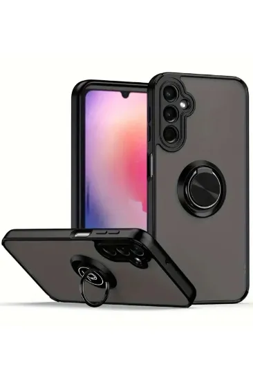 Newface Samsung Galaxy A36 Kılıf Montreal Yüzüklü Silikon Kapak - Siyah resmi