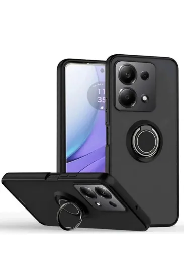 Newface Xiaomi Redmi Note 13 Pro 5G Kılıf Montreal Yüzüklü Silikon Kapak - Siyah resmi