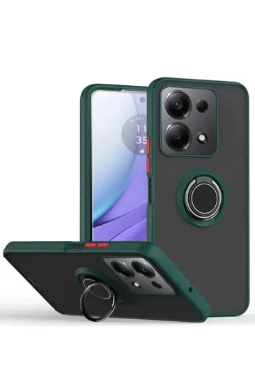Newface Xiaomi Redmi Note 13 Pro 5G Kılıf Montreal Yüzüklü Silikon Kapak - Yeşil resmi