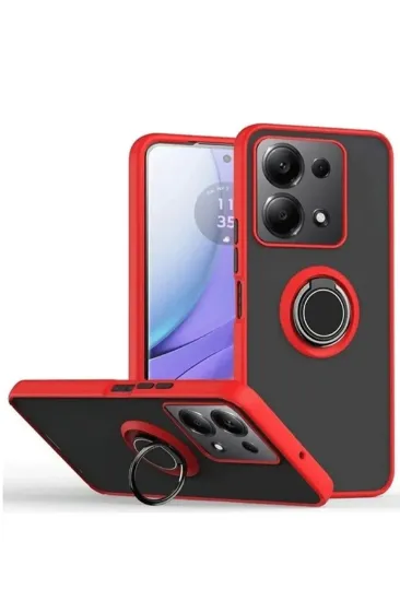 Newface Xiaomi Redmi Note 13 Pro 5G Kılıf Montreal Yüzüklü Silikon Kapak - Kırmızı resmi