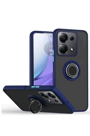 Newface Xiaomi Redmi Note 13 Pro 5G Kılıf Montreal Yüzüklü Silikon Kapak - Lacivert resmi