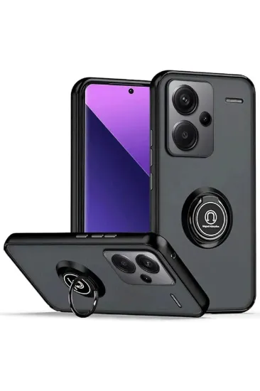 Newface Xiaomi Redmi Note 13 Pro Plus Kılıf Montreal Yüzüklü Silikon Kapak - Siyah resmi