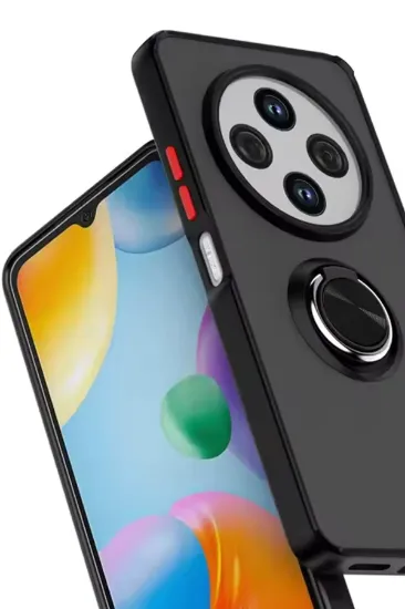 Newface Xiaomi Redmi 14C Kılıf Montreal Yüzüklü Silikon Kapak - Kırmızı resmi