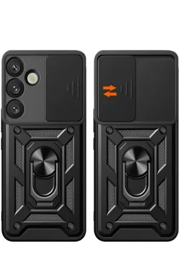 Newface Samsung Galaxy S25 Kılıf Pars Lens Yüzüklü Silikon - Lacivert resmi